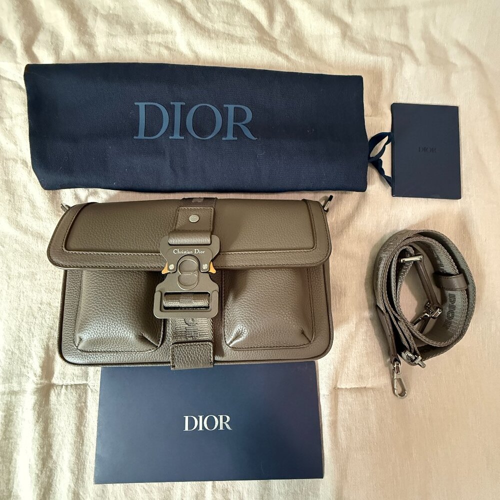 Dior Hit The Road Grained Leather Brown Crossbody Bag